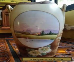 Item Gorgeous large vintage IE&CO landscape vase Japan Nippon Era Rare Design for Sale