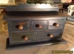 Apothecary Cabinet 5 Drawer Solid Wood Antique Vintage Blue; Excellent Condition for Sale