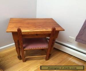 Item antique child's writing desk with draw and chair for Sale