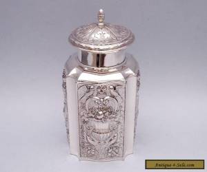 Item BEAUTIFUL SOLID SILVER REPOUSSE TEA CADDY for Sale