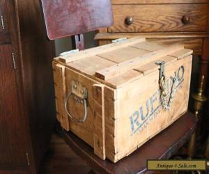 Item Vintage Wooden Wine Crate Box with Handles, Latch and Chain for Sale