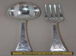63g - C19th Dessert Spoon & Fork - HILLIARD & THOMASON - Highly Engraved for Sale