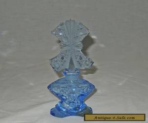 Item VINTAGE ICY BLUE CZECH CUT GLASS PERFUM BOTTLE for Sale