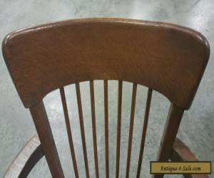 Item Antique/Vintage Oak Wood wooden rolling Slat tilt  Swivel Desk Office Arm Chair for Sale