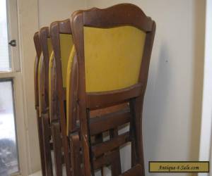 Item Lot of 4 Vintage Solid Wood Stakmore Folding Portable Chairs  for Sale