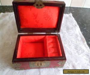 Item Wooden  box with brass decorations for Sale