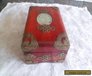 Item Wooden  box with brass decorations for Sale