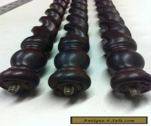 Item Three 3 Vintage Mahogany Wood Spindle Parts / Furniture Spiral Solid for Sale