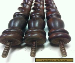 Item Three 3 Vintage Mahogany Wood Spindle Parts / Furniture Spiral Solid for Sale
