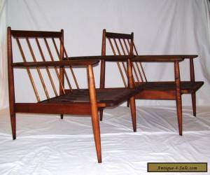 Item pair of vintage walnut mid century modern danish baumritter lounge chairs dux  for Sale