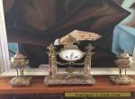 French Louis Xvi Marble Clock Set Garnitures Pendule Cassolettes urns violette for Sale
