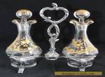 Antique Victor Saglier Silver Plated French Castor Cruet Set gold gild St Louis for Sale