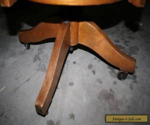 Item Antique Oak Wood Swivel Office Desk Chair for Sale