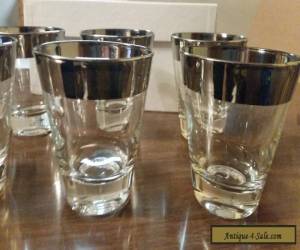 Item 6 Dorothy Thorpe Low Ball Rocks Glasses Great Silver Trim Tapered Mid Century for Sale