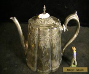 Item Antique Silver Plate Victorian Teapot with Scalloped and Engraved Design for Sale