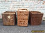 Vintage Industrial Tea Trunk Chest Storage Box Table Wooden Ceylon India for Sale