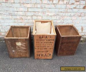 Item Vintage Industrial Tea Trunk Chest Storage Box Table Wooden Ceylon India for Sale