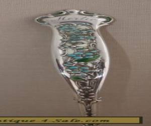 Item Antique Sterling Silver & Enamel Detailed Sauce Ladle for Sale