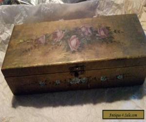 Item Antique Wooden Box Hand Painted for Sale