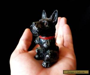 Item JAPAN Antique / Vintage 3" cold painted METAL figurine SCOTTISH TERRIER DOG for Sale