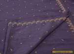 Antique Vintage Indian Saree Art Silk Hand Embroidery Purple Craft Fabric Sari  for Sale
