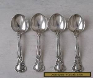 Item Pretty Set of 4 Antique Solid Sterling Silver Coffee Spoons c. 1910 for Sale