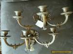 PAIR VINTAGE FRENCH TOLE IRON METAL WALL SCONCES FROM FRANCE for Sale