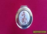 Pill box silver with  enamel picture to lid  for Sale