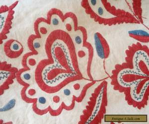 Item Tablecloth Folk Art Hand Embroidered Vintage Antique Hungarian ? Austrian? Linen for Sale