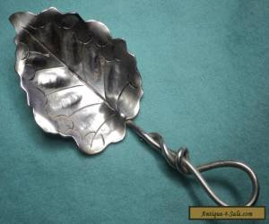 Item Sterling Leaf Form Figural Tea Caddy Spoon-  Arts & Crafts- Shiebler Inspired for Sale