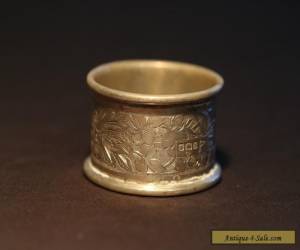 Item Antique Engraved Sterling Silver Napkin Ring - Sheffield Walker & Hall for Sale