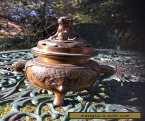 Item Solid Brass Antique Vintage Chinese Incense Burner for Sale