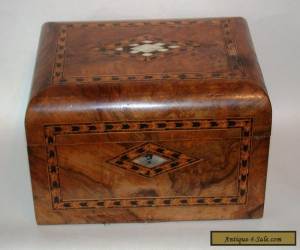 Item Antique 19c Domed Inlaid Walnut Sewing Box For Restoration for Sale