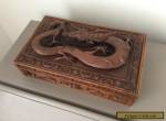 Vintage Antique CHINESE CARVED WOODEN DRAGON Cigar / Jewellery BOX for Sale