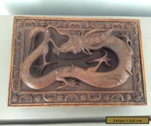 Item Vintage Antique CHINESE CARVED WOODEN DRAGON Cigar / Jewellery BOX for Sale