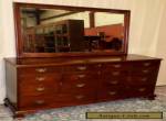 CRAFTIQUE MAHOGANY DRESSER With Mirror Triple 10 Drawer Chest VINTAGE for Sale