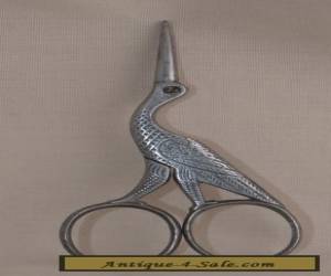 Item Vintage FRENCH Silver Plate Stork Sewing Scissors / Needle Point for Sale