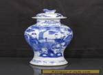 Good Quality Antique Chinese 19th C Blue & White Scholars Vase - Signed Kangxi for Sale
