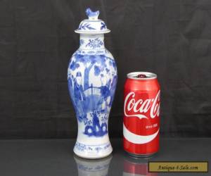 Item Good Quality Antique Chinese 19th C Blue & White Scholars Vase - Signed Kangxi for Sale