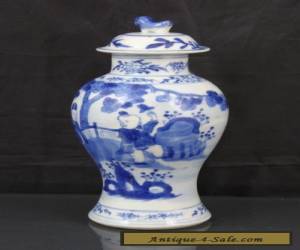 Item Good Quality Antique Chinese 19th C Blue & White Scholars Vase - Signed Kangxi for Sale