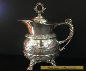 Item Antique Meriden Silver Plate Ornate Footed Pitcher  for Sale