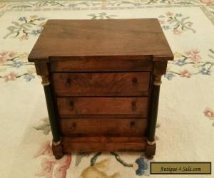 Item  Antique Colonial 3 Drawer Mahogany Biedermeier Collectors Chest of Drawers for Sale