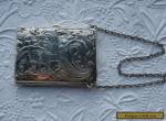 Antique Sterling Silver Victorian Calling Card Case Dance Purse W/ Chain for Sale