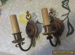 Vintage  Pair of Very Ornate Wall Light Lamp Sconces for Sale