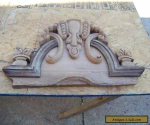 Item ANTIQUE VICTORIAN ARCHITECTURAL CREST Carved Wood VTG FURNITURE PEDIMENT PROJECT for Sale