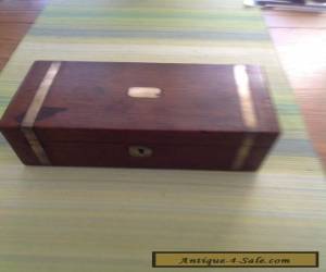 Item Antique wooden box with brass bands for Sale