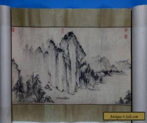 Item Very Long Old Chinese Scroll Hand Painting Landscape Handwriting Marks WJ132 for Sale