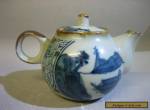 Vintage antique Chinese mini blue and white porcelain teapot for Sale