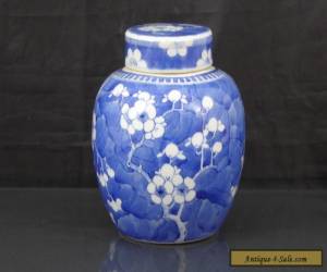 Item Two Antique Chinese 19th C Prunus Pattern Tea Caddys / Jars - Signed Kangxi for Sale