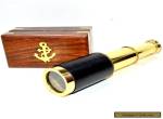 BRASS LEATHER TELESCOPE ANTIQUE SOLID BRASS SPYGLASS TELESCOPE 6 INCH FINE GIFT for Sale
